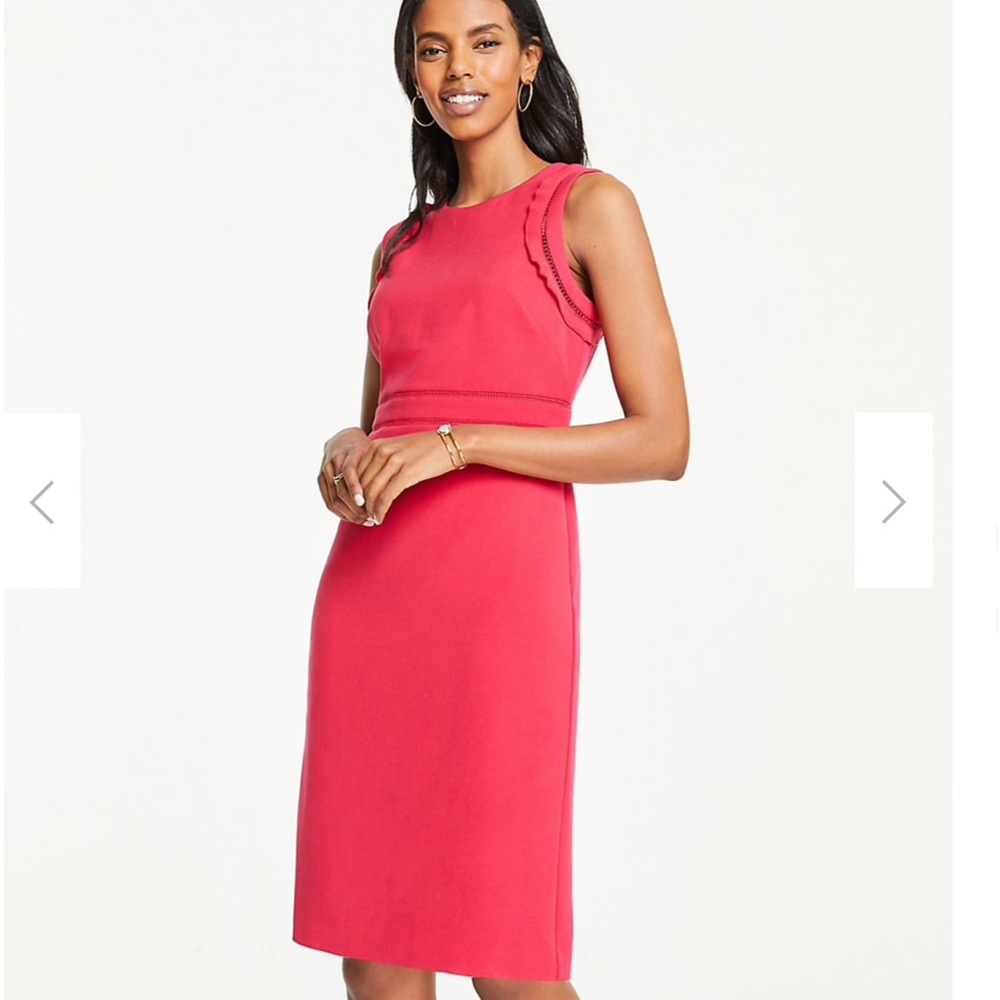 🌹2xHP - ANN TAYLOR Eyelet Ruffle Doubleweave Dress